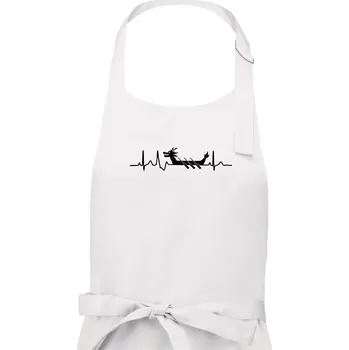 Kuchyňská zástěra EKG dračí loď - Dámská zástěra na vaření - Univerzální velikost ( Bílá )