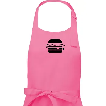 Kuchyňská zástěra Hamburger ikona - Pánská zástěra na vaření - Univerzální velikost ( Růžová )