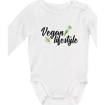 Vegan lifestyle - Body kojenecké s dlouhým rukávem - Dlouhý r. do 3 měs ( Bílá )