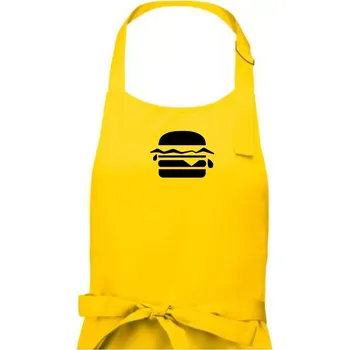 Kuchyňská zástěra Hamburger ikona - Pánská zástěra na vaření - Univerzální velikost ( Žlutá )