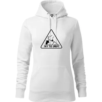 Dámská mikina Try to drift - Mikina dámská Cape s kapucí - 2XL ( Bílá )