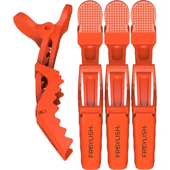 Stylingové klipsy na vlasy Freylish Hair Clips - oranžové, 4 ks + dárek zdarma