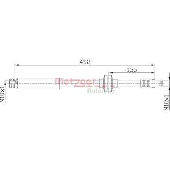 Brzdová hadice Brzdová hadice METZGER 4110476