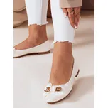 Lakované baleríny s mašlí ZY0766 - Bílé 40 Barva: Bílá, Velikost: 40