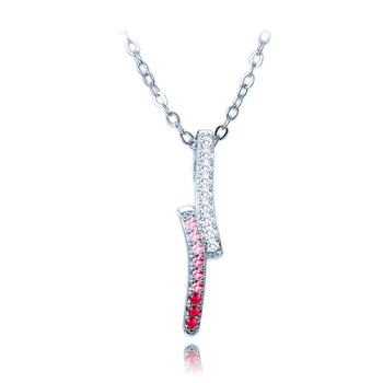 Souprava šperků MINET Luxusní stříbrný náhrdelník s bílými, červenými a růžovými zirkony