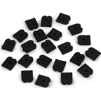 Silikonové koncovky na ploché, kovové a plastové kostice šíře 6; 8; 12 mm, barva 6 (12 mm) černá