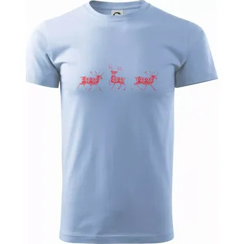 Pánské tričko Tři jeleni - vzor - Klasické pánské triko vyšší gramáže - 4XL ( Pyžamově světlá modrá )