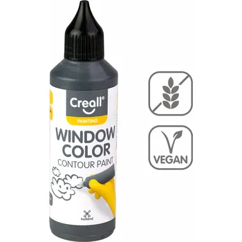 Speciální výtvarná barva Konturovací barva na sklo Creall Window color, 80 ml, olověná šeď