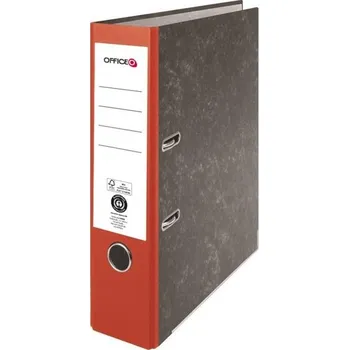 Pák.pořadač OFFICEO - A4,karton, 7,5, mramor,červ.