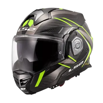 Helma na motorku LS2 FF901 Advant X CARBON FUTURE II H-V Yellow, překlápěcí helma na motorku