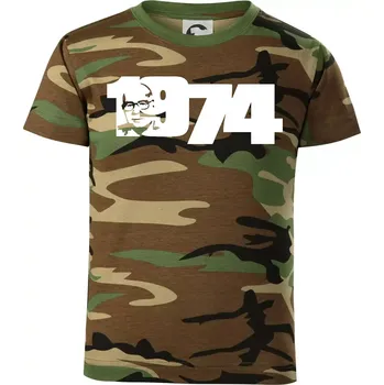 Chlapecké tričko Husákovo dítě - 1974 - Dětské maskáčové triko - 134 cm/8 let ( Hnědý maskáč )