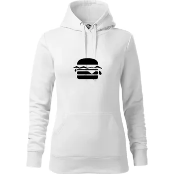 Dámská mikina Hamburger ikona - Mikina dámská Cape s kapucí - M ( Bílá )