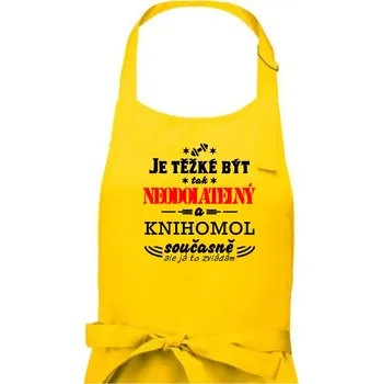 Kuchyňská zástěra Je těžké být neodolatelný knihomol - Pánská zástěra na vaření - Univerzální velikost ( Žlutá )
