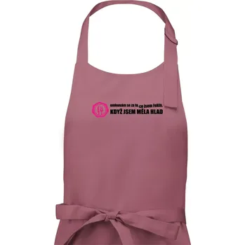 Kuchyňská zástěra Omlouvám se za to, co jsem řekla, když jsem měla hlad - Dámská zástěra na vaření - Univerzální velikost ( Starorůžová )