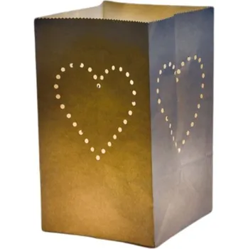 Svatební dekorace CHAKS Papírový obal na svícen Srdce 5 ks