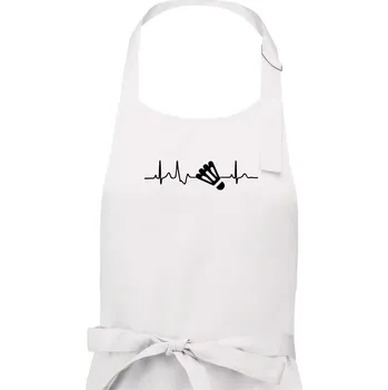 Kuchyňská zástěra EKG Badminton košík - Pánská zástěra na vaření - Univerzální velikost ( Bílá )