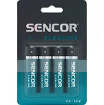 Tužková baterie Sencor SBA LR6 4BP AA Alk - balení 4 ks blistr