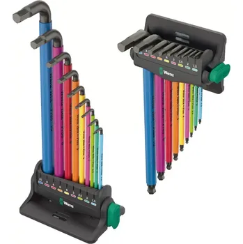 Ruční nářadí Wera 133165 Zástrčné klíče imbus 950/9 Hex-Plus Multicolour 3, BlackLaser (Sada 9 dílů)