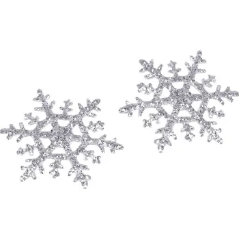 Nášivka Nažehlovačka vločka s glitry Ø4 cm, barva 1 stříbrná AB
