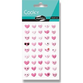 samolepka Samolepky Maildor 3D Cooky - Emotikony srdce
