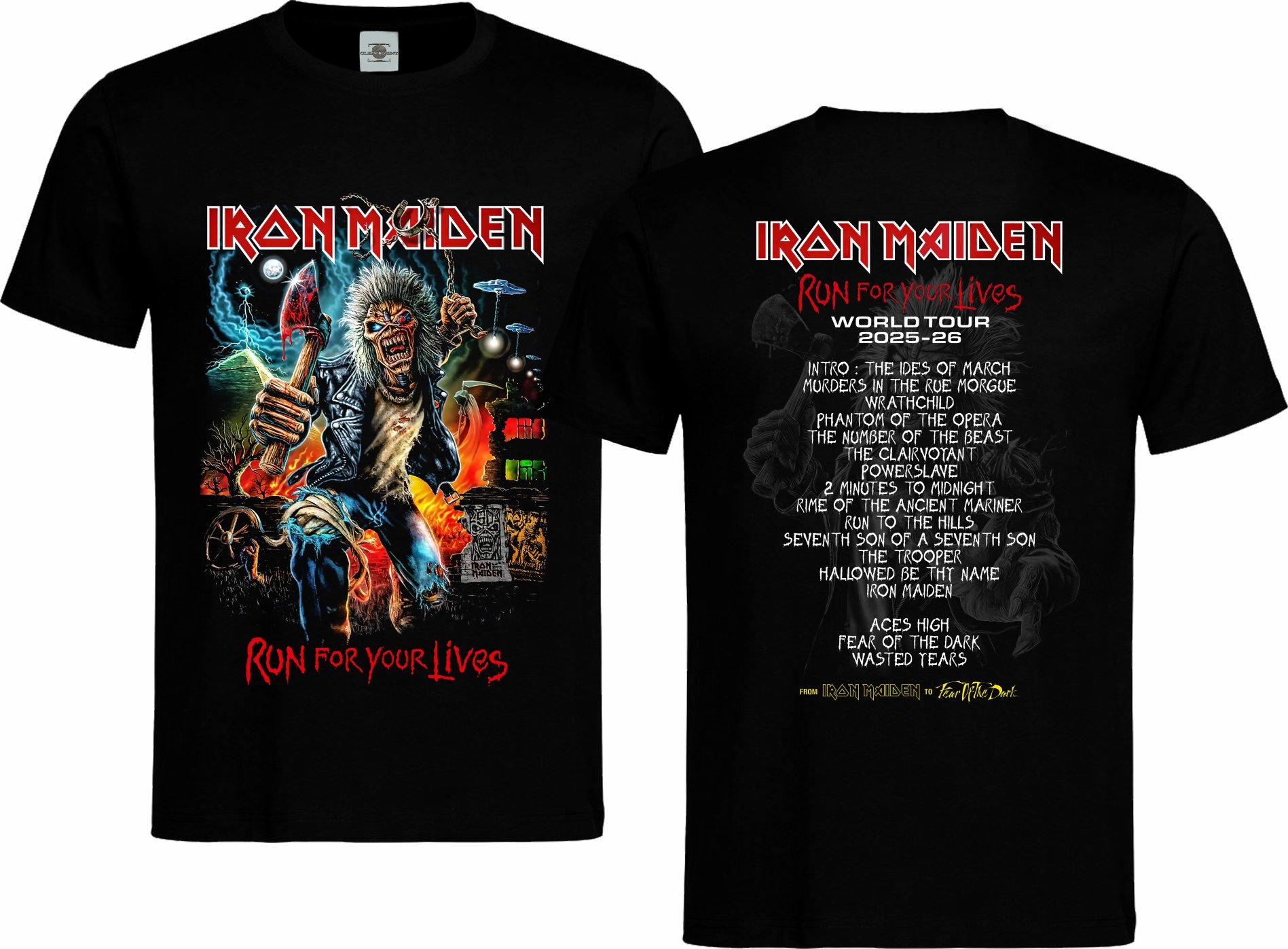 Tričko Iron Maiden | Run for your lives Tour 2025-26 Druh: Pánské, Barva: Černá, Velikost: S