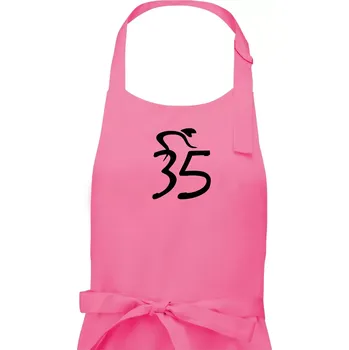 Kuchyňská zástěra Cyklista slaví pětatřicítku (35) - Dámská zástěra na vaření - Univerzální velikost ( Růžová )