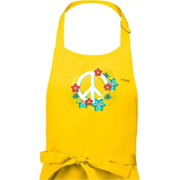Kuchyňská zástěra Peace symbol abstraktní - Pánská zástěra na vaření - Univerzální velikost ( Žlutá )