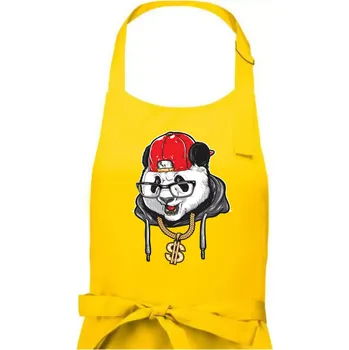 Kuchyňská zástěra Hip hop panda - Pánská zástěra na vaření - Univerzální velikost ( Žlutá )