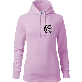 Dámská mikina Volejbal míč prso - Mikina dámská Cape s kapucí - XS ( Orchid )