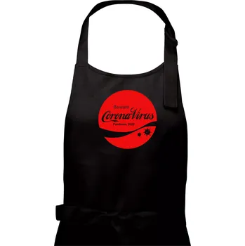 Kuchyňská zástěra Corona virus pandemic logo - Pánská zástěra na vaření - Univerzální velikost ( Černá )