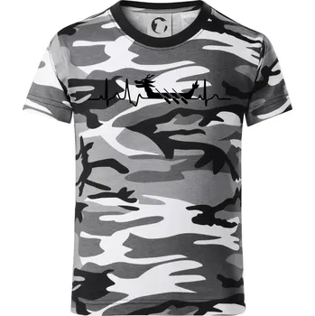 Chlapecké tričko EKG dračí loď - Dětské maskáčové triko - 122 cm/6 let ( Šedý maskáč )