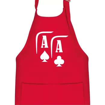 Kuchyňská zástěra Poker AA - Dětská zástěra na vaření - Univerzální velikost ( Červená )