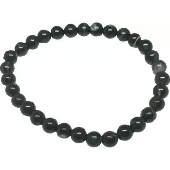 Náramek Achátový náramek 6 mm – černé kuličky pro sílu a styl