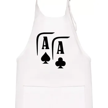 Kuchyňská zástěra Poker AA - Dětská zástěra na vaření - Univerzální velikost ( Bílá )