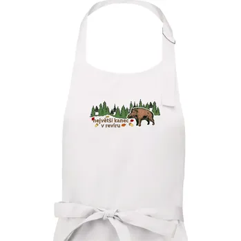 Kuchyňská zástěra Největší kanec v revíru - Pánská zástěra na vaření - Univerzální velikost ( Bílá )