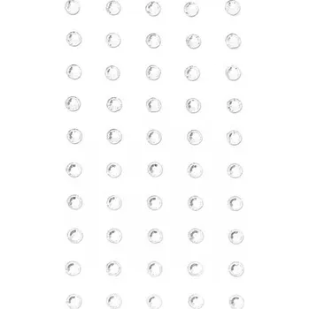 Galeria Papieru Samolepicí dekorační kamínky - 5 mm, stříbrné,50ks