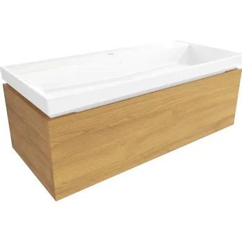 Koupelnový nábytek Koupelnová skříňka s umyvadlem SAT Feel 100x30x46 cm medový dub mat SATFEEL100DMU4