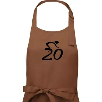 Kuchyňská zástěra Cyklista slaví dvacítku (20) - Pánská zástěra na vaření - Univerzální velikost ( Kakaová )