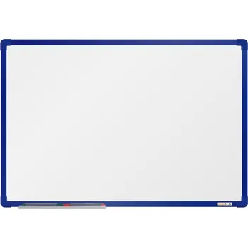 boardOK Bílá magnetická tabule s emailovým povrchem 60 × 90 cm, modrý rám