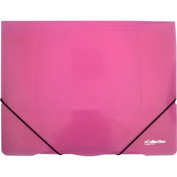 Karton PP eCollection Desky s gumou A4, PP, 3 klopy - růžové