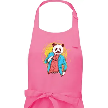 Kuchyňská zástěra Panda Bear - Dámská zástěra na vaření - Univerzální velikost ( Růžová )
