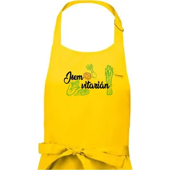 Kuchyňská zástěra Jsem vitarián - nápis - Pánská zástěra na vaření - Univerzální velikost ( Žlutá )