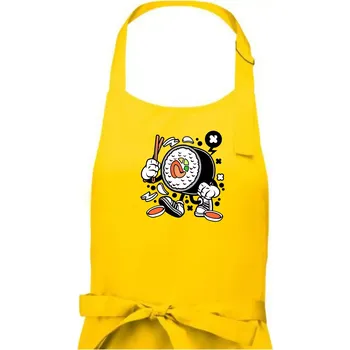 Kuchyňská zástěra Sushiman - Pánská zástěra na vaření - Univerzální velikost ( Žlutá )