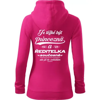 Dámská mikina Je těžké být princezna - ředitelka - Dámská mikina trendy zipper s kapucí - 2XL ( Purpurová )