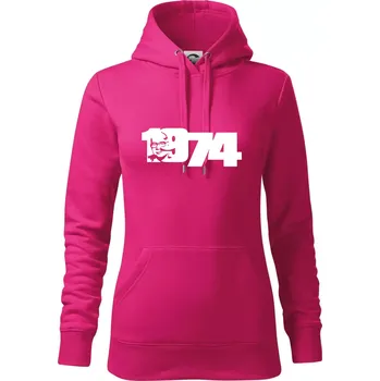 Dámská mikina Husákovo dítě - 1974 - Mikina dámská Cape s kapucí - 2XL ( Purpurová )