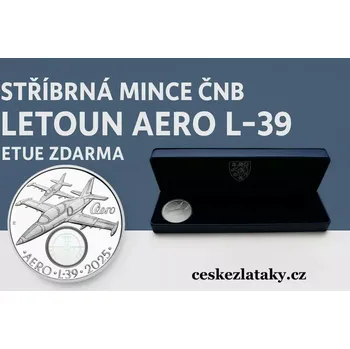 Stříbrná mince 500 Kč Cvičný letoun Aero L-39 Albatros BK 2025 s etui zdarma