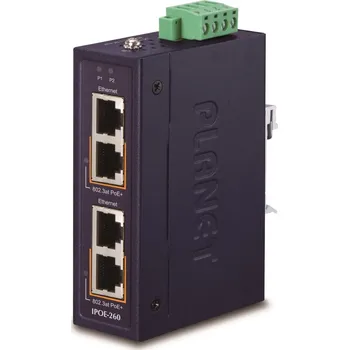 PoE injektor IPOE-260 Průmyslový PoE injektor, 2 porty (4×GbE), 36W