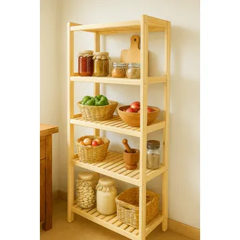 regál Dřevěný regál z borovice 5 polic 173x80x33 cm, česká výroba