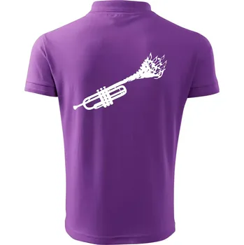 Pánská košile Trubka noty - Polokošile pánská Pique Polo 203 - M ( Fialová )