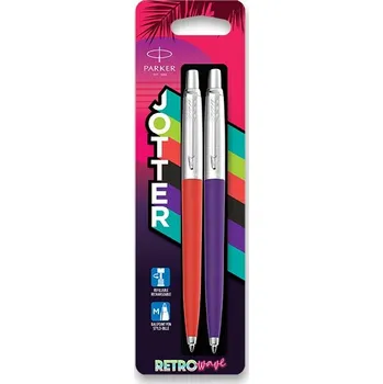 Parker Jotter Originals Retro´80s - kuličková tužka, 2ks (červená a fialová)